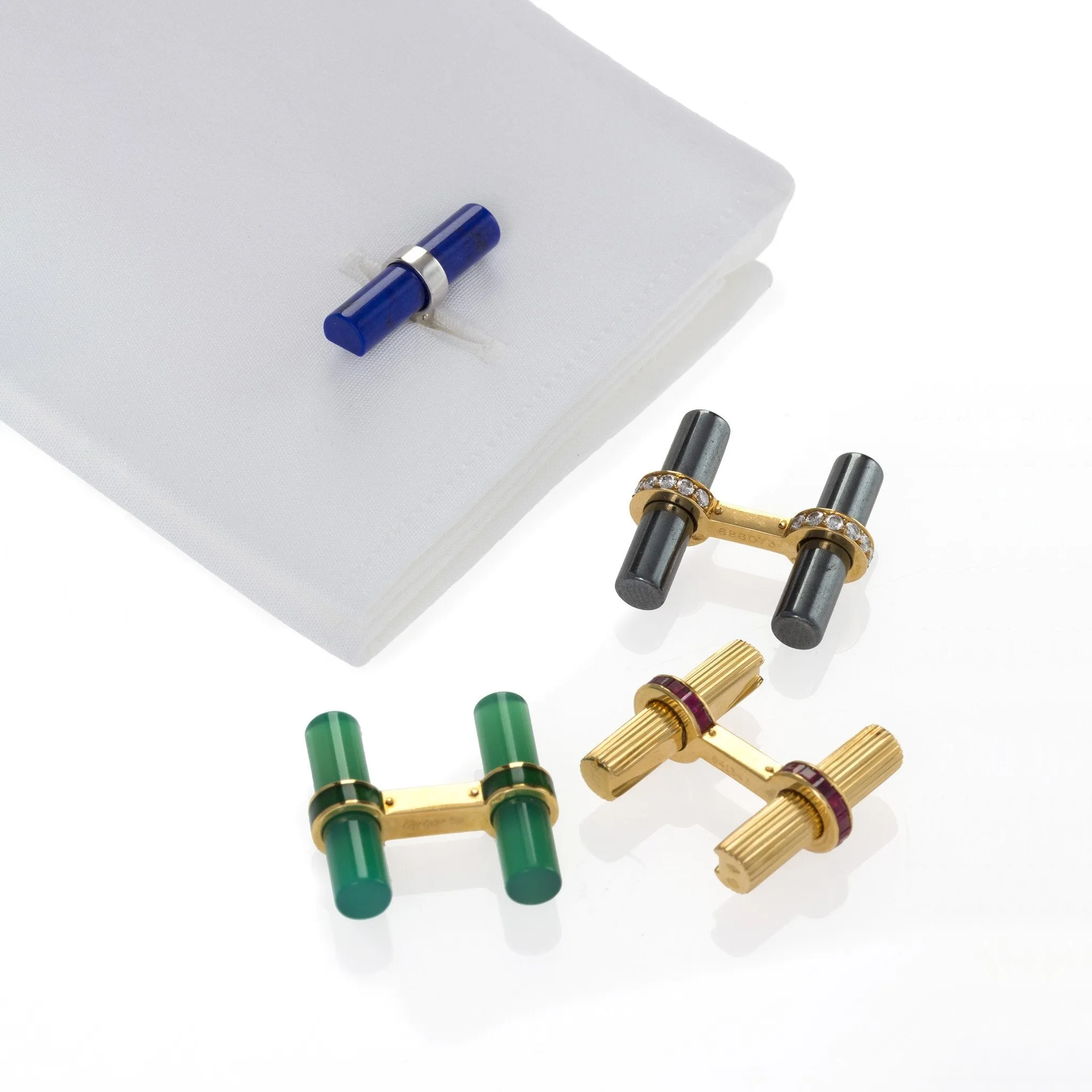 Cartier Set of Interchangeable Baton Cuff Links