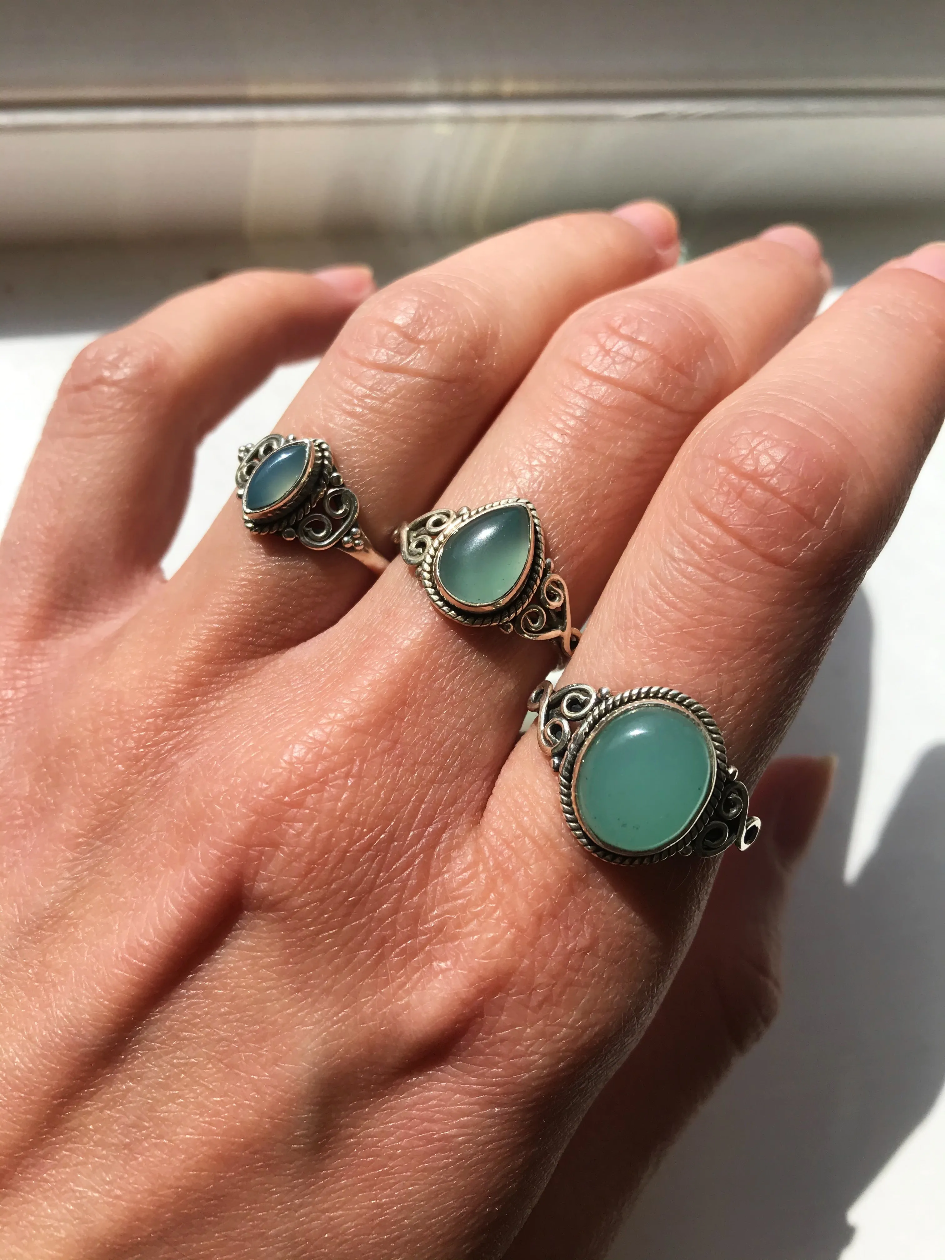 Chalcedony Mix Rings (US 7)