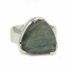 Char Labradorite Teardrop Ring