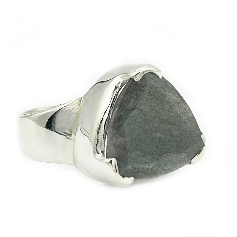 Char Labradorite Teardrop Ring