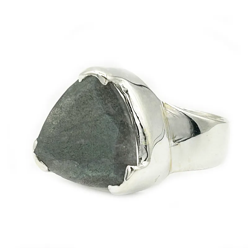 Char Labradorite Teardrop Ring