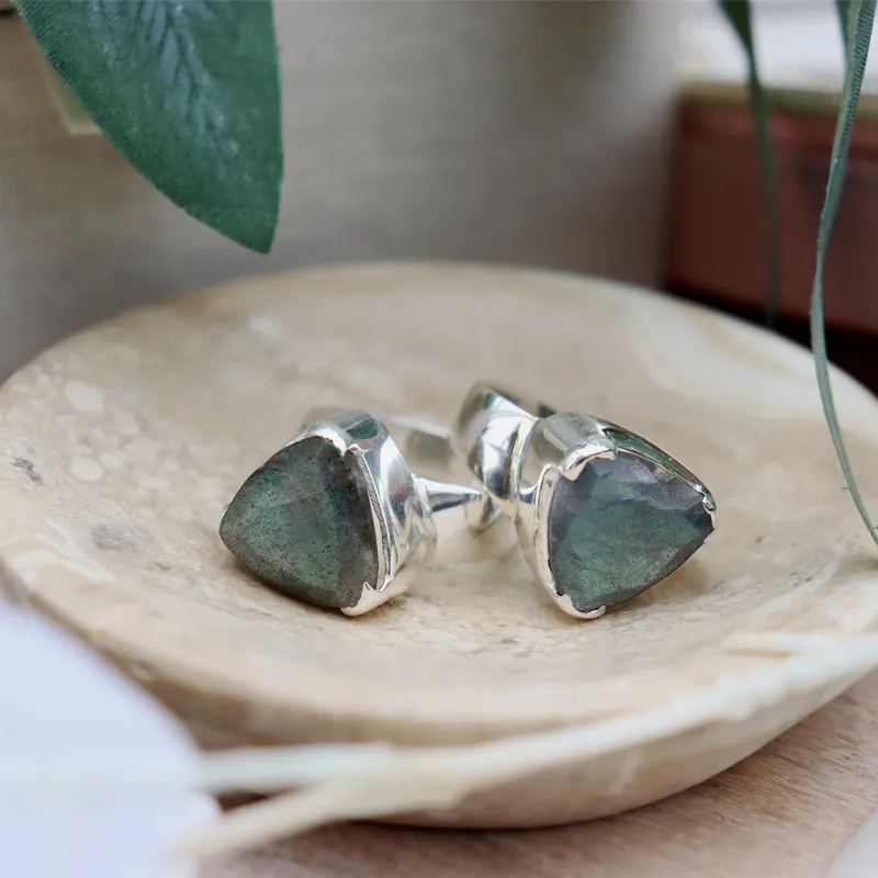 Char Labradorite Teardrop Ring