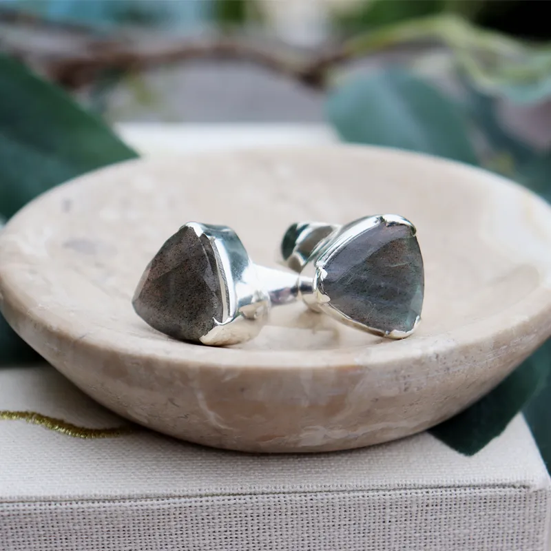 Char Labradorite Teardrop Ring