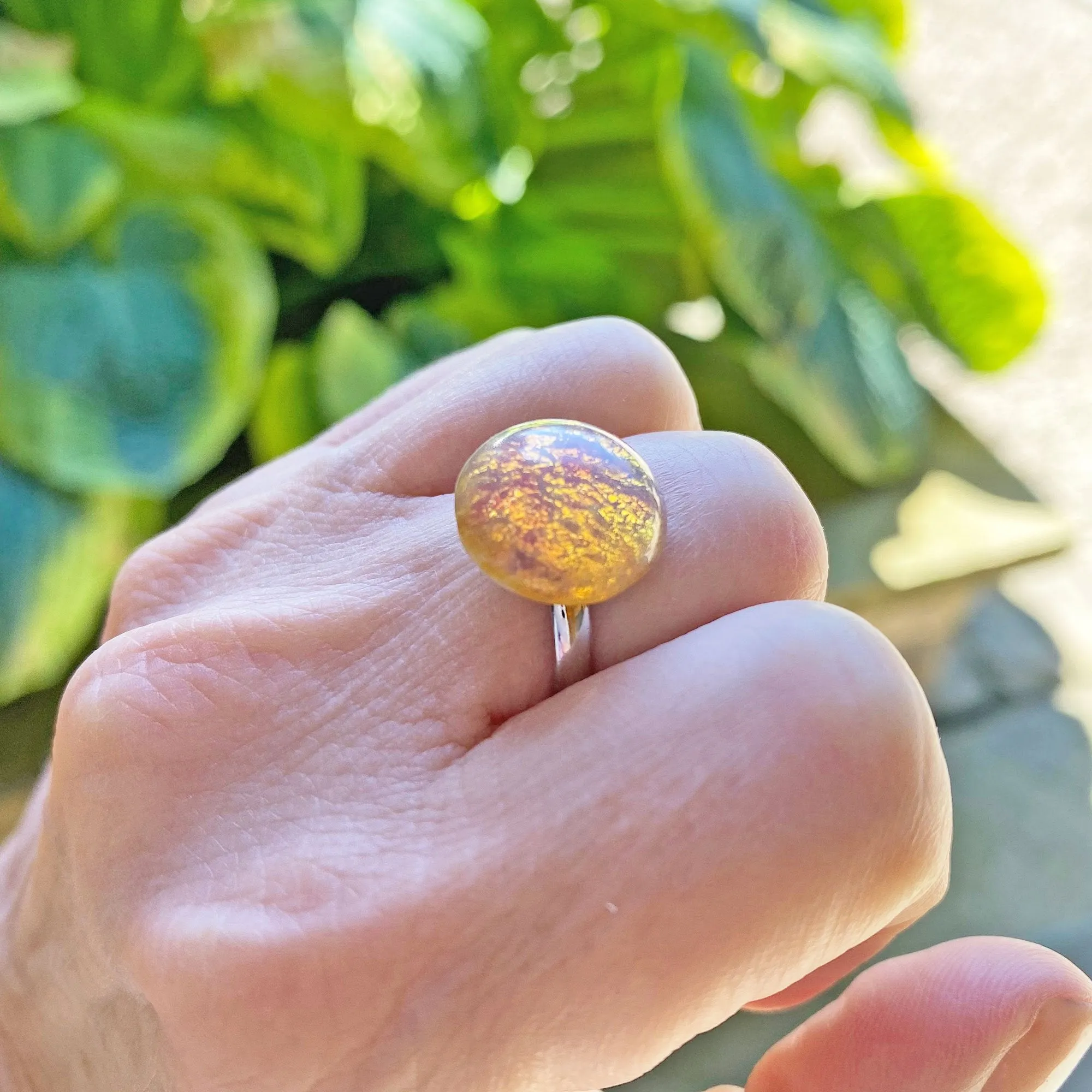 CHARLES silver opal pink ring