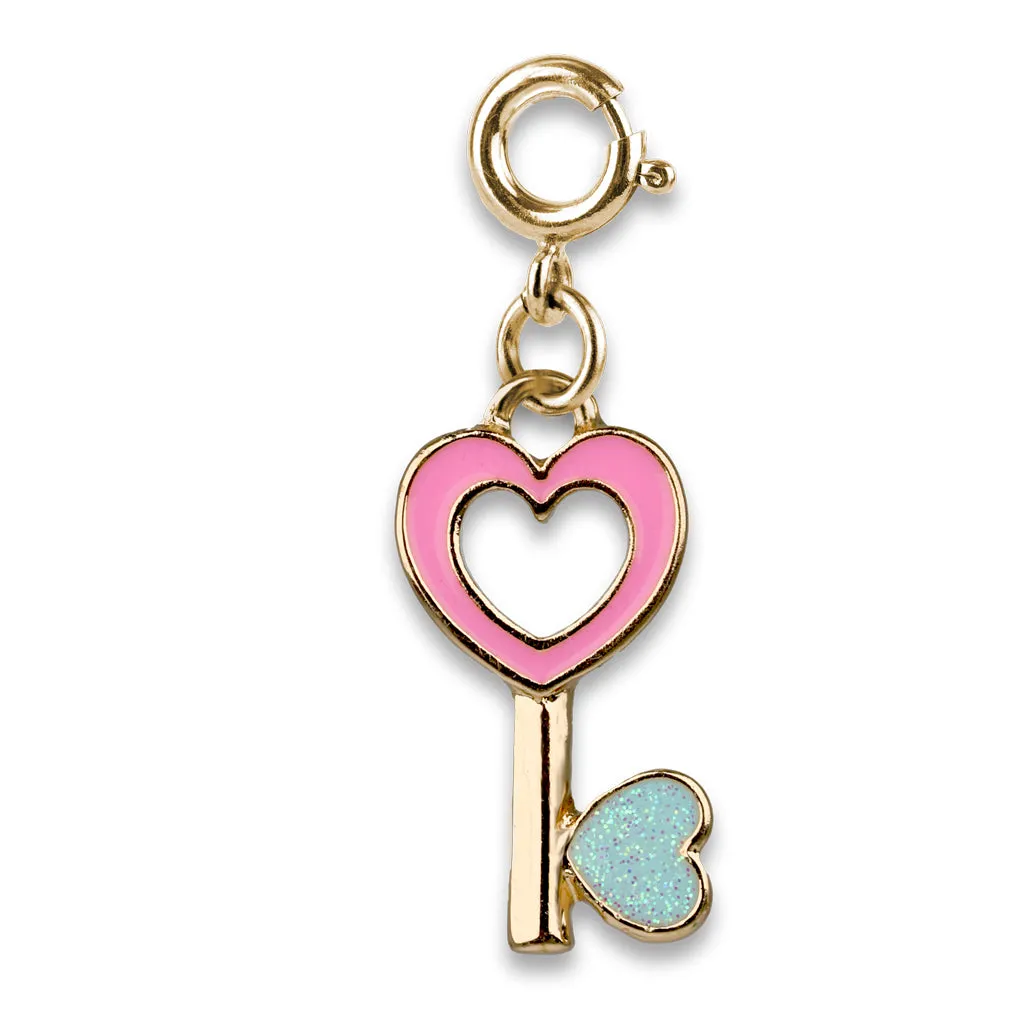 Charm It! Gold Heart Key Charm