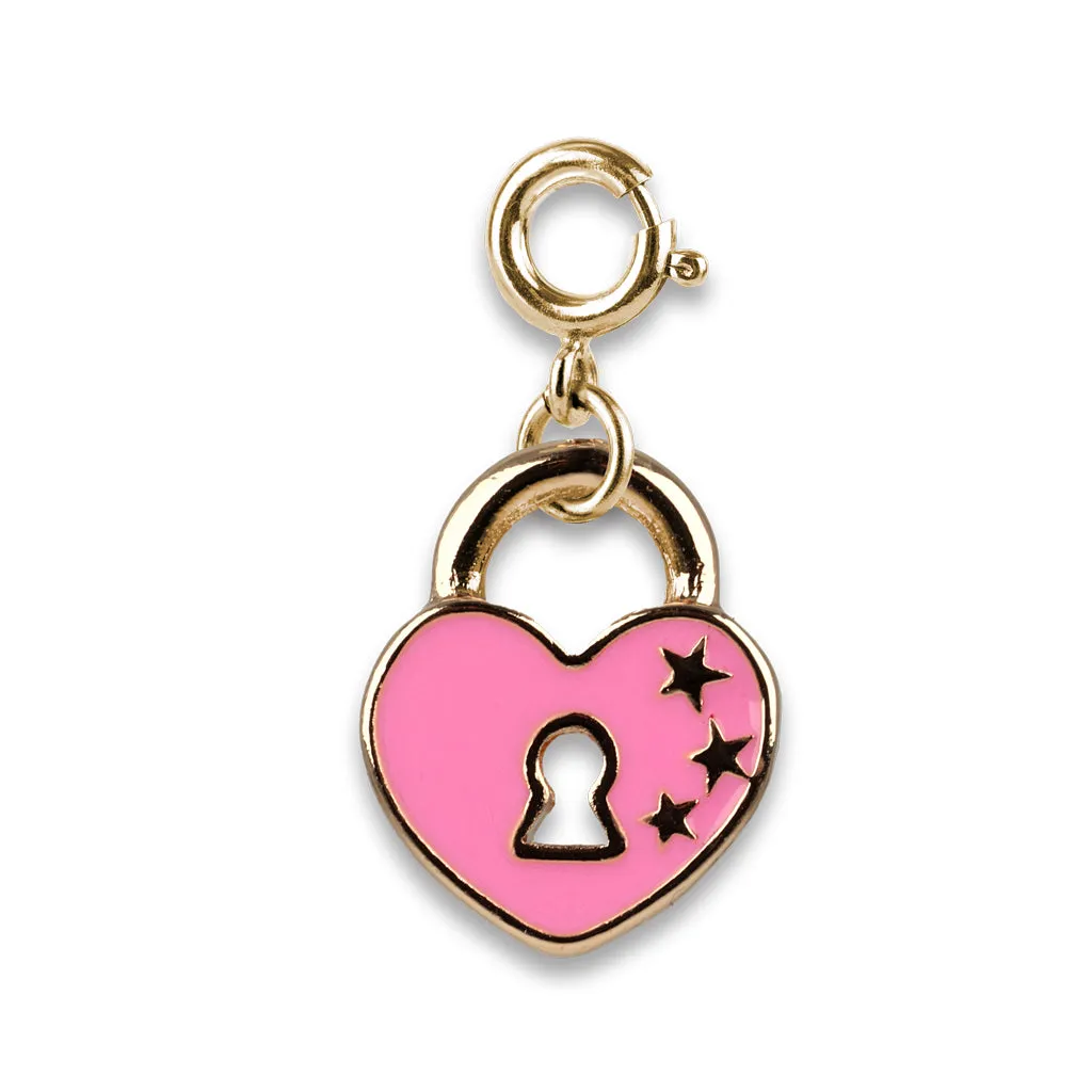 Charm It! Gold Heart Lock Charm