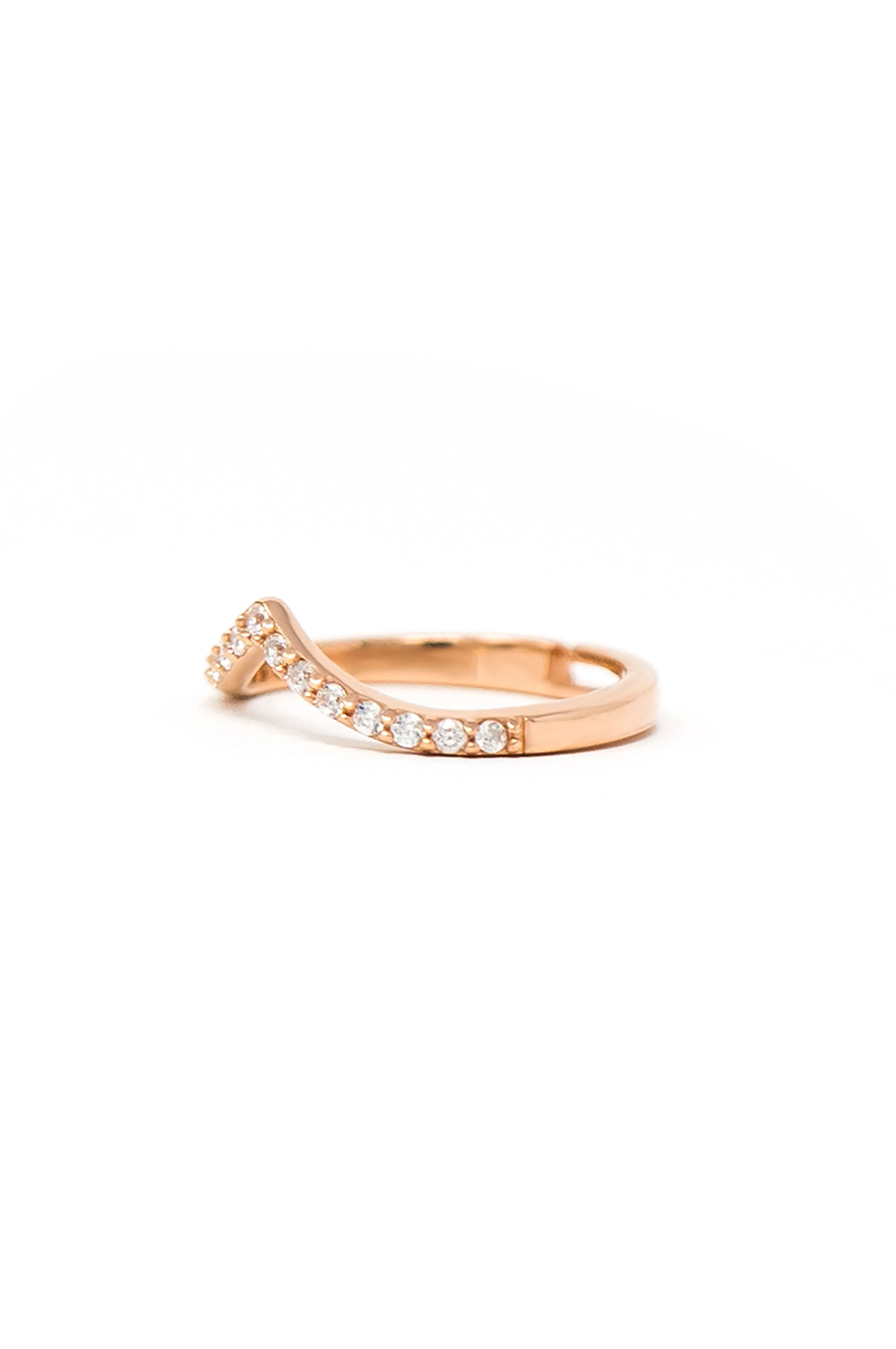 Charming Classic V Gold Plated Sterling Silver Adjustable Ring