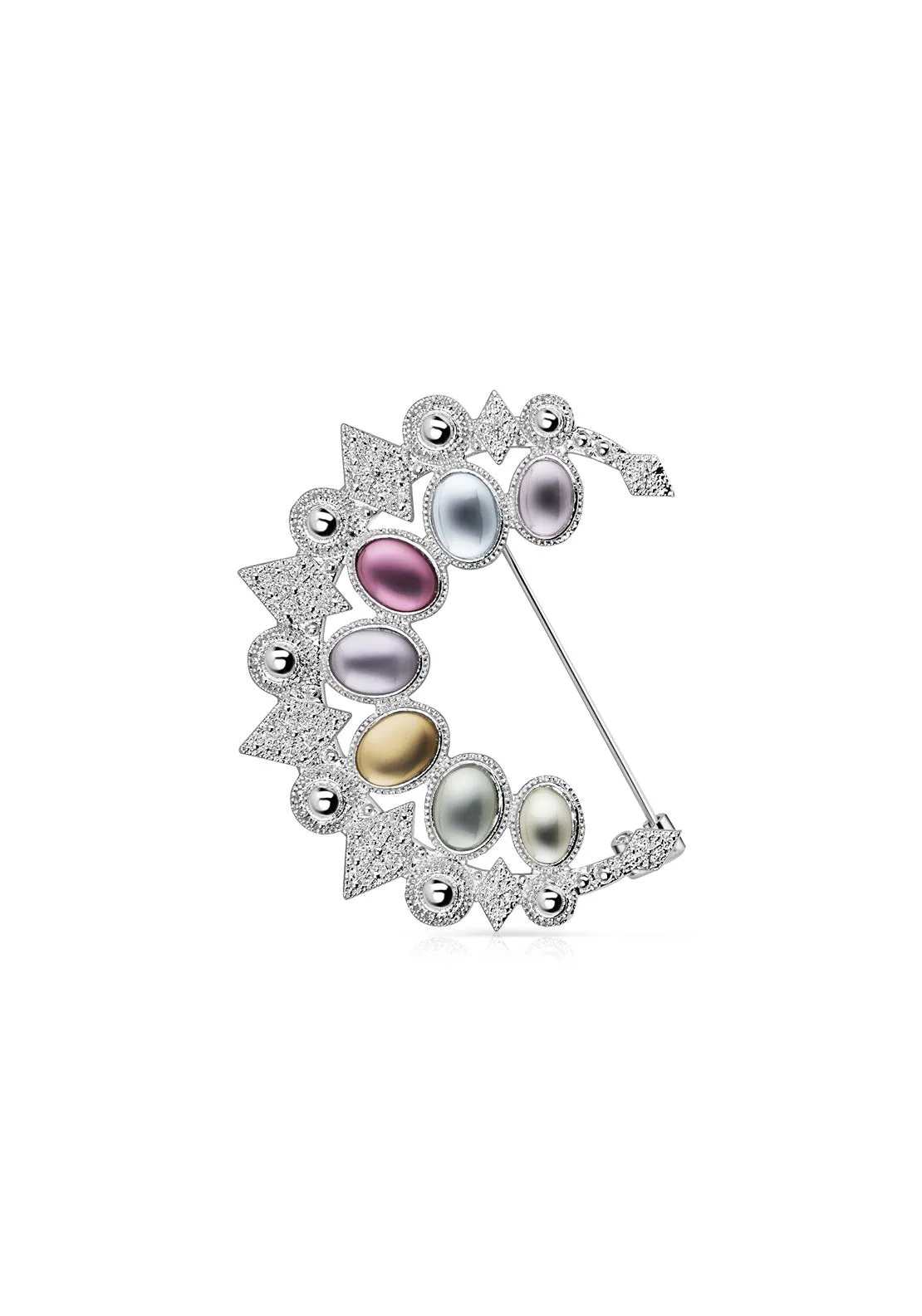 Classic Brooch Coloured Stones - Multi