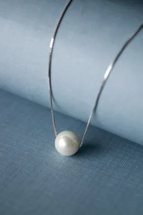 Classic Pearl Statement Sterling Silver Necklace : 10mm Pearl