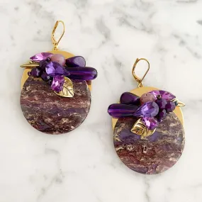 COULMAN purple statement earrings