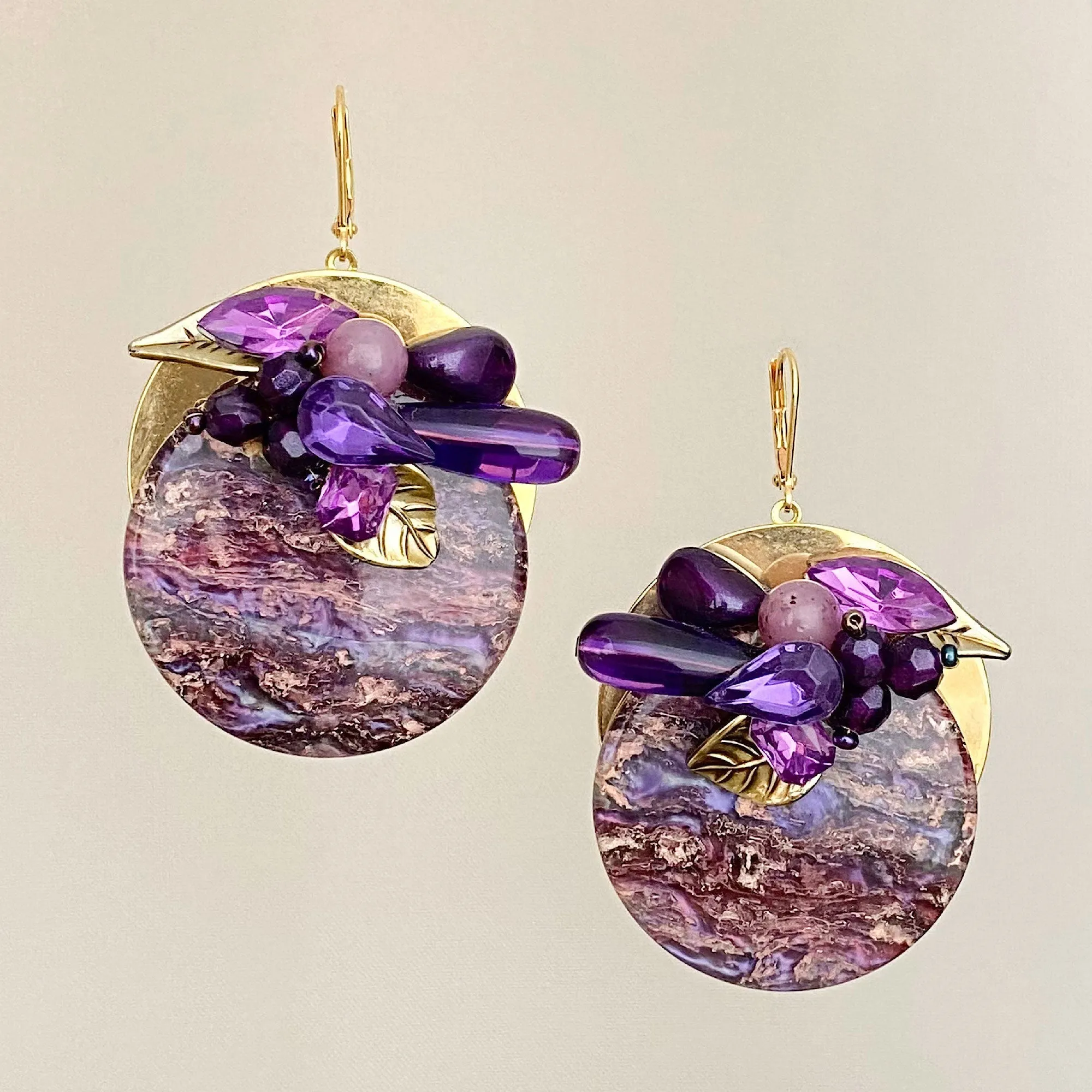 COULMAN purple statement earrings