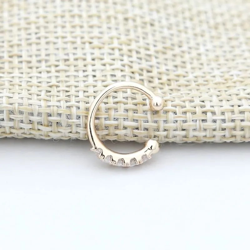 CZ Paved One Line Ear Cuff - Gold