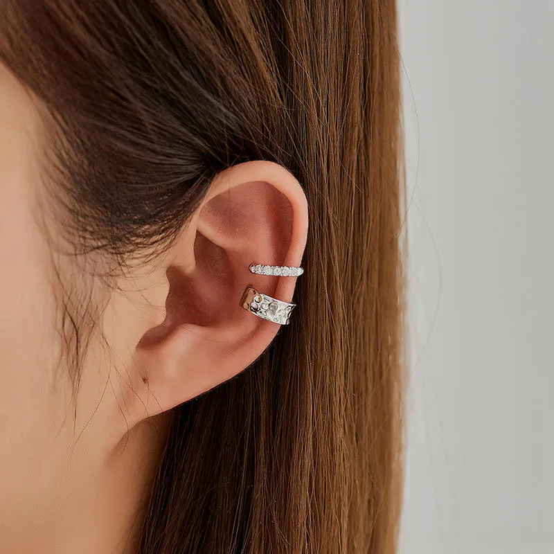 CZ Paved One Line Ear Cuff - Gold