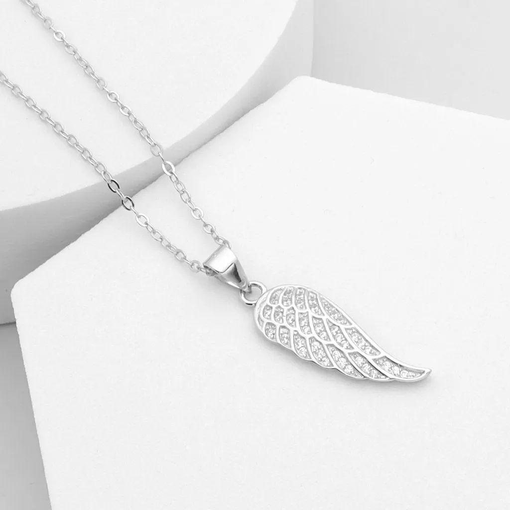 CZ Wing Sterling Silver Necklace