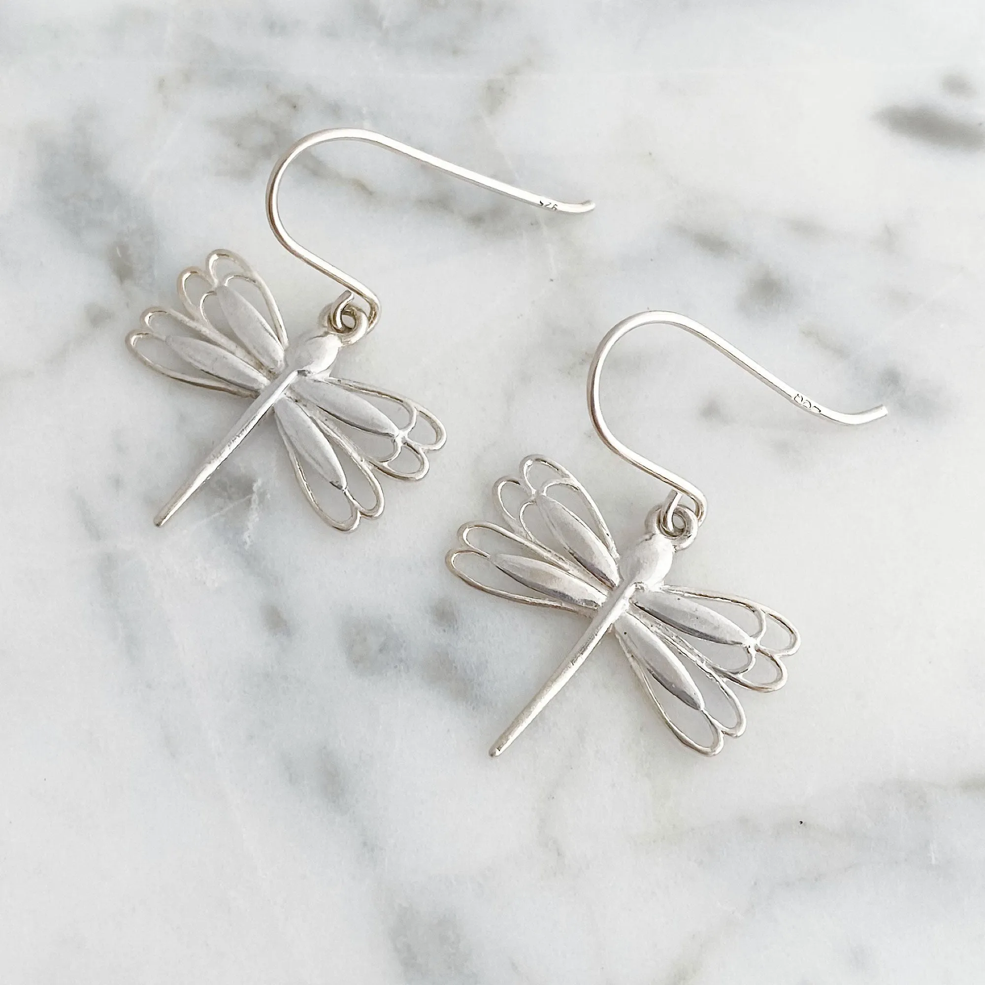 DRAGONFLY vintage sterling silver earrings