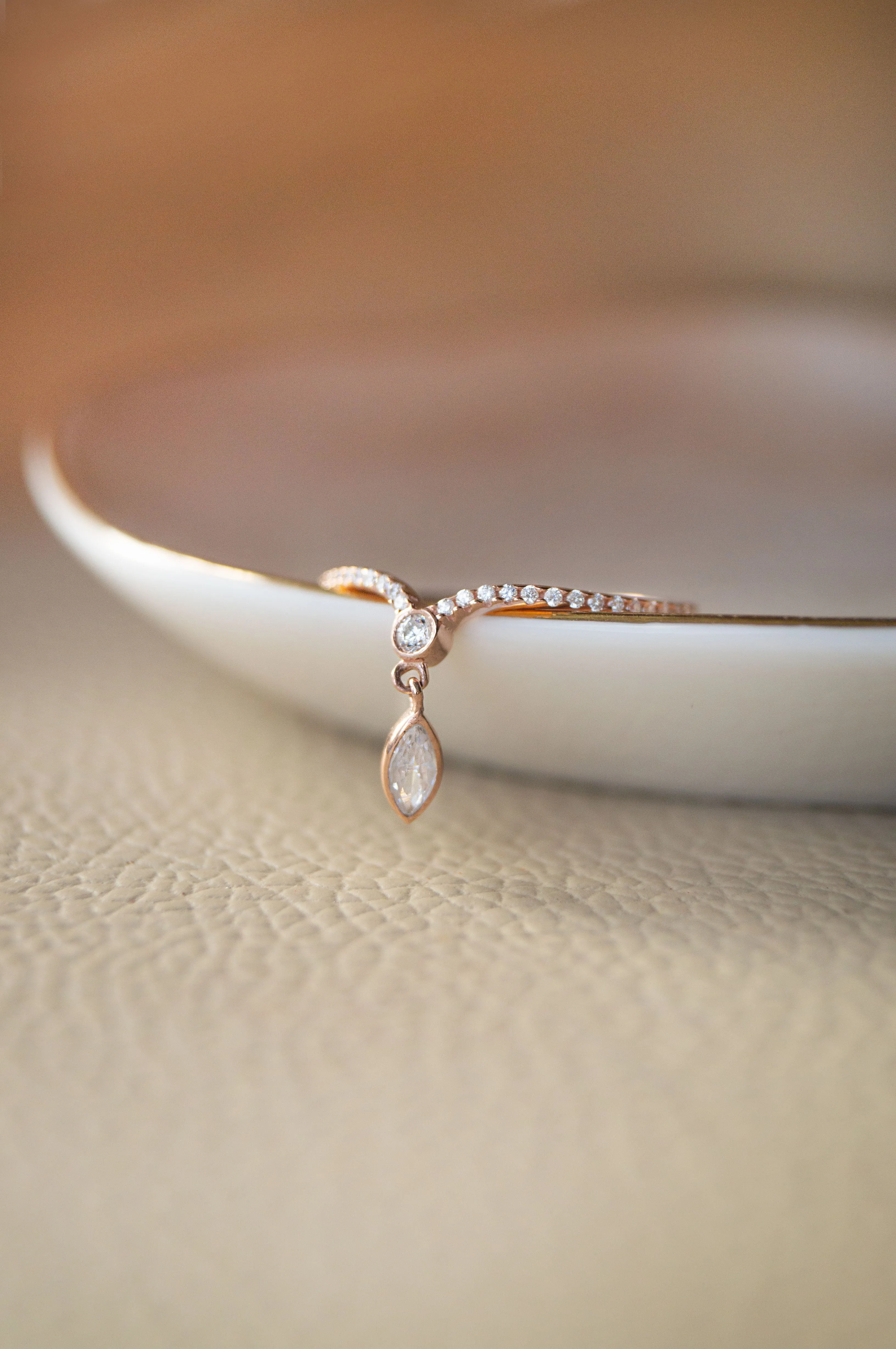 Elegantly Charming Rose Gold Plated Sterling Silver Adjustable Ring