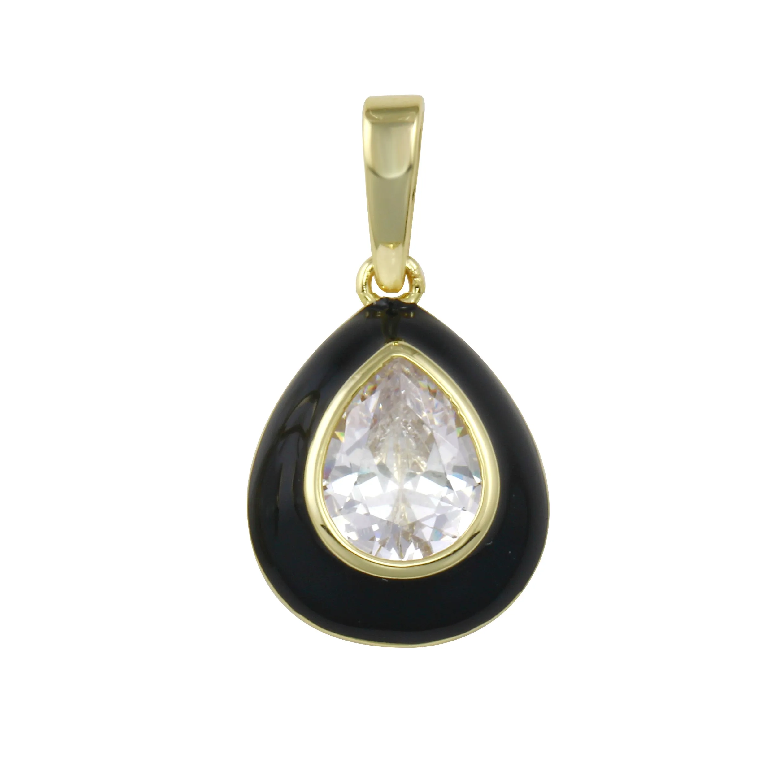 Enamel Diamond Drop Charm