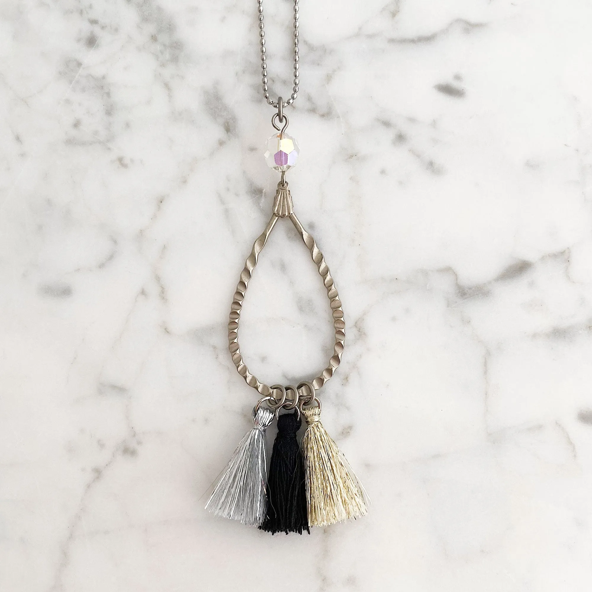 ERIKSON vintage charm tassel necklace