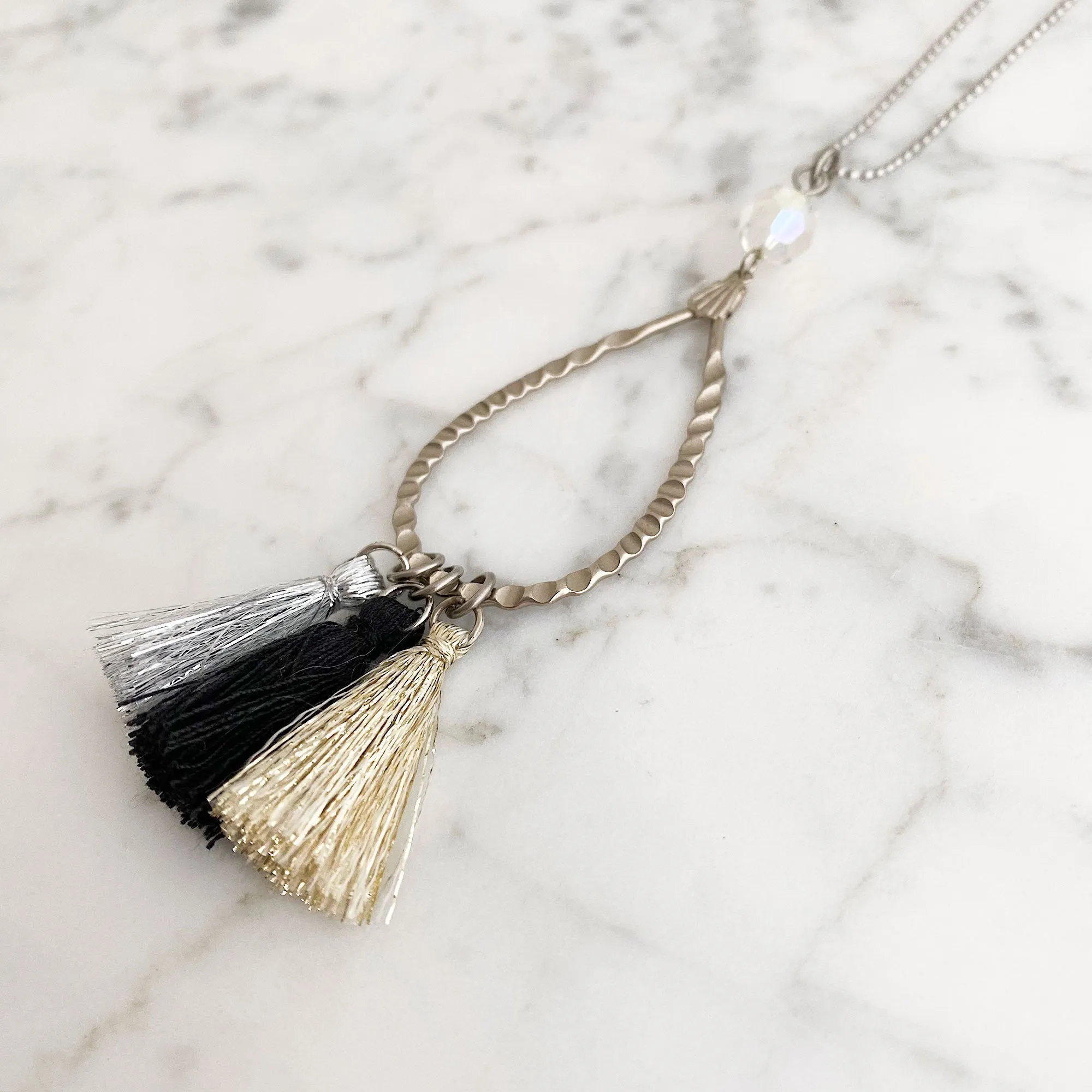 ERIKSON vintage charm tassel necklace