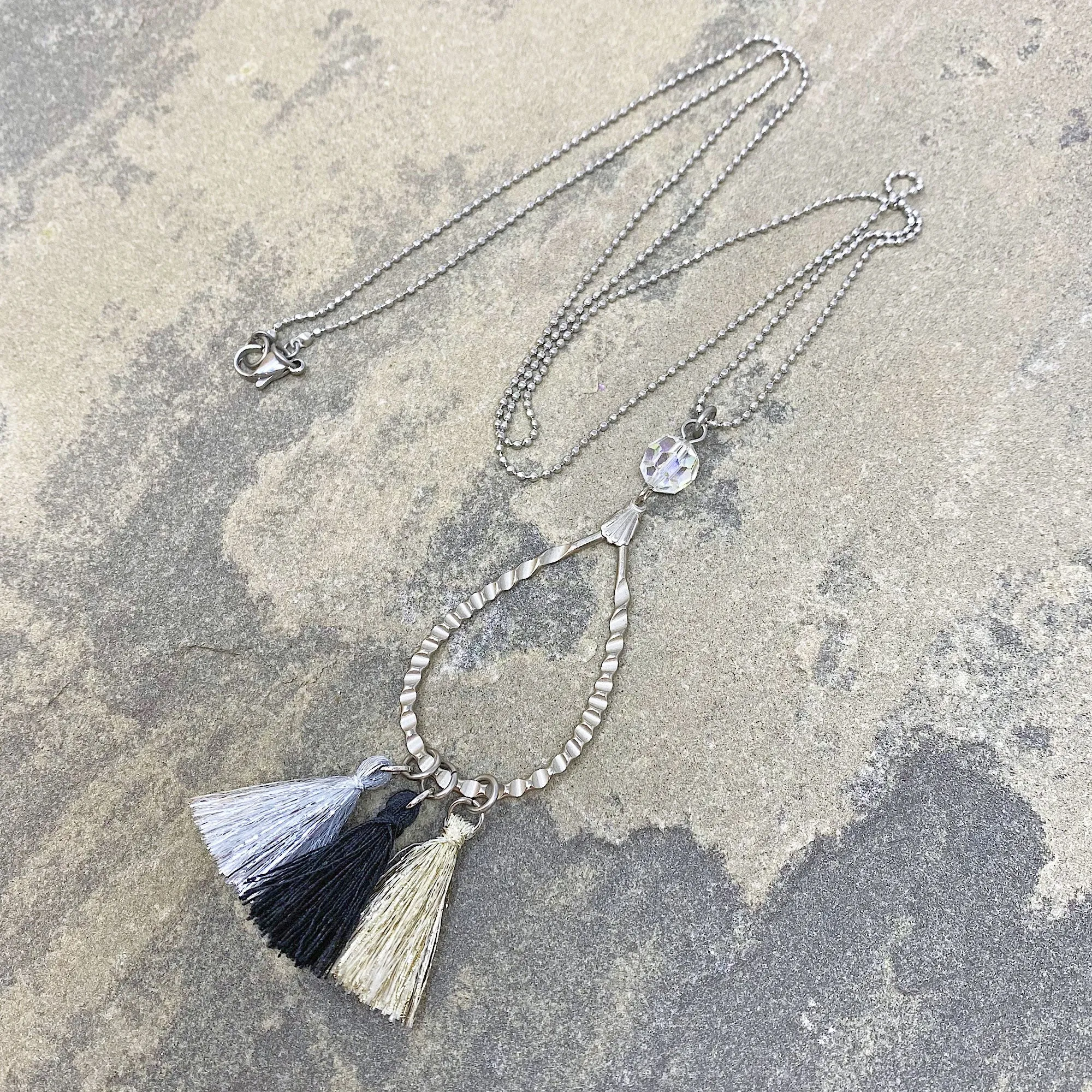 ERIKSON vintage charm tassel necklace