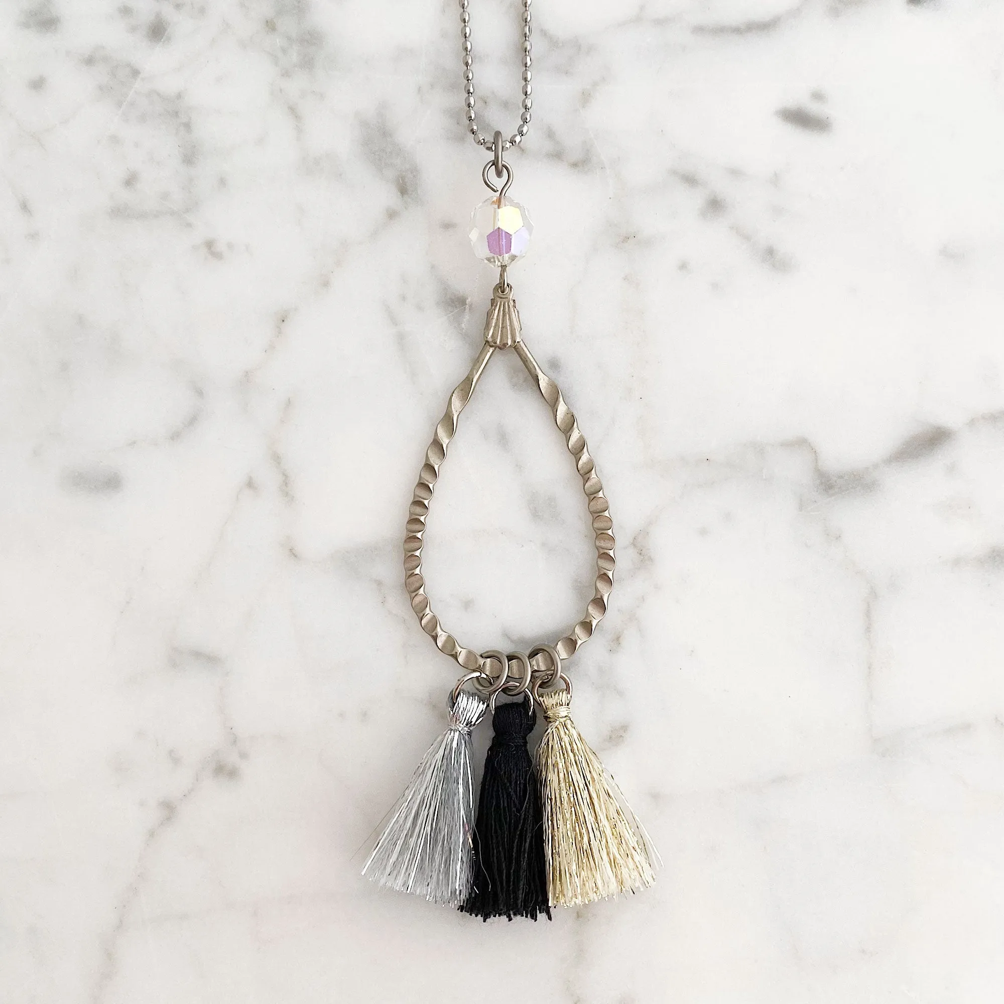 ERIKSON vintage charm tassel necklace