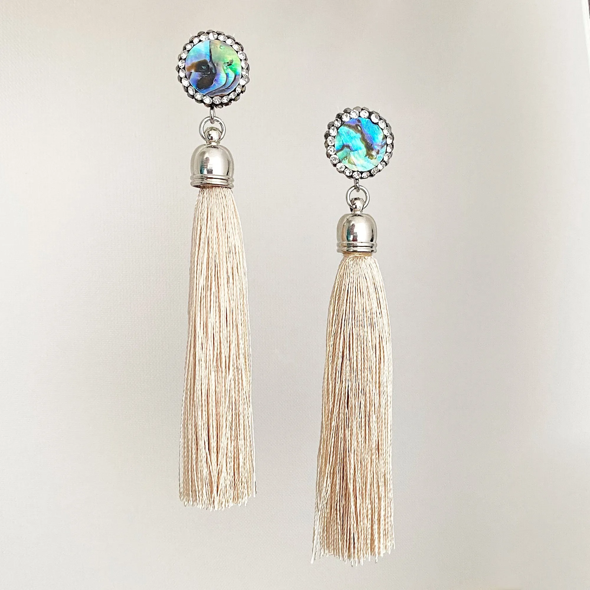 ESSIE champagne tassel stud earrings