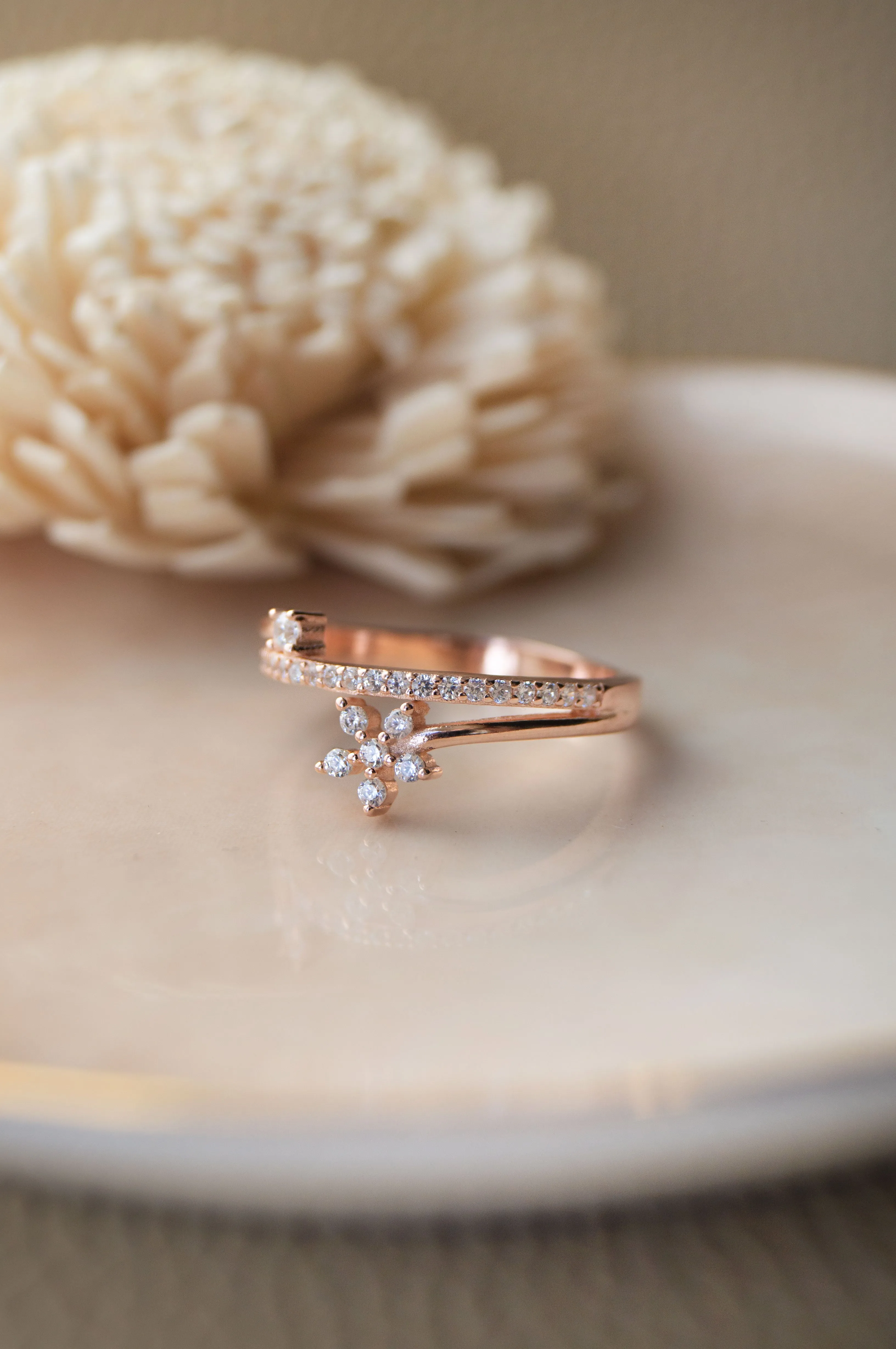 Floral Bloom Sterling Silver Ring