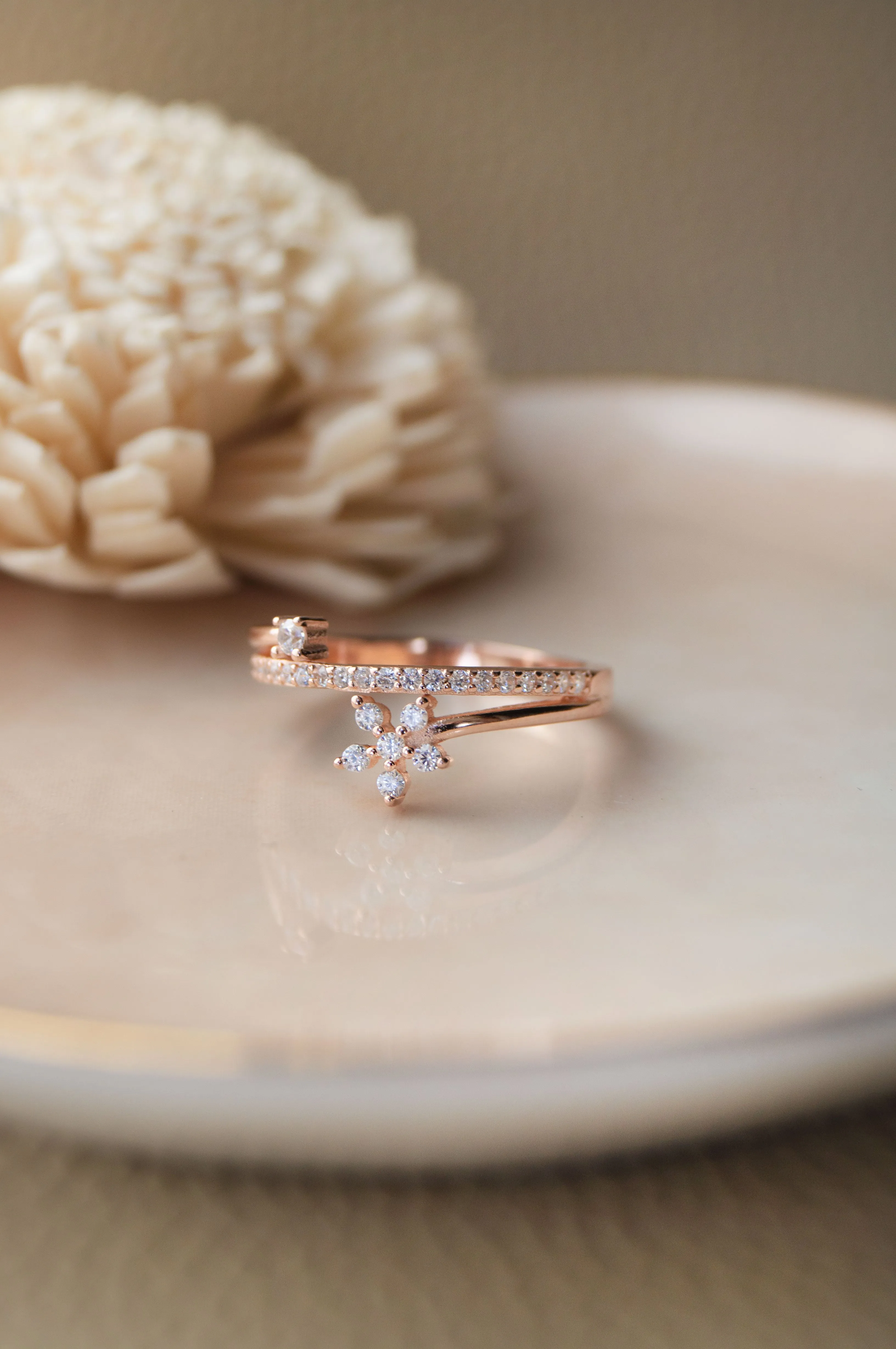 Floral Bloom Sterling Silver Ring