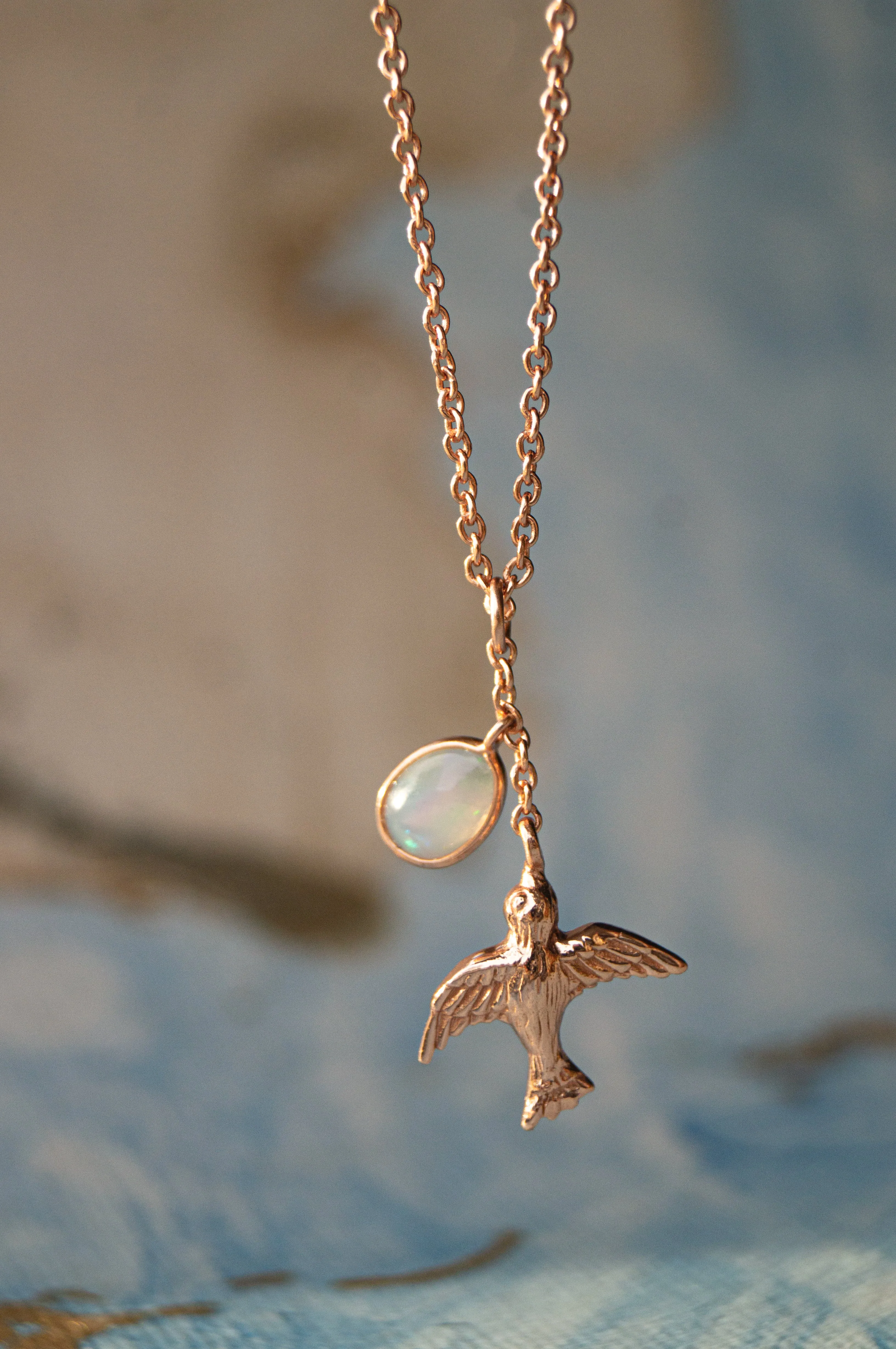 Fly Free Birdie Gold Plated Statement Sterling Silver Pendant Necklace