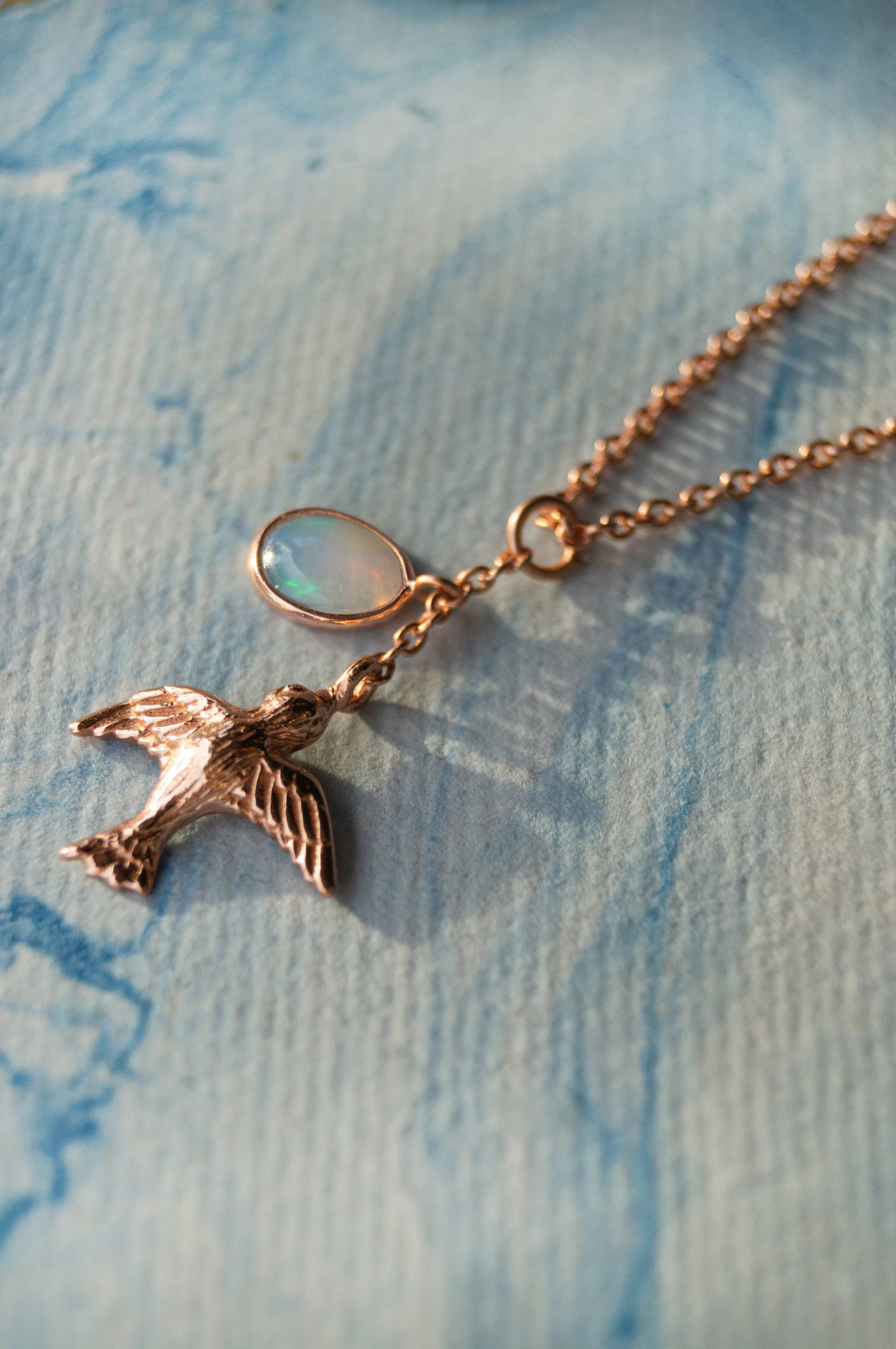 Fly Free Birdie Gold Plated Statement Sterling Silver Pendant Necklace