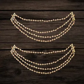 Four Lines  Pearl Earchains By Asp Fashion Jewellery