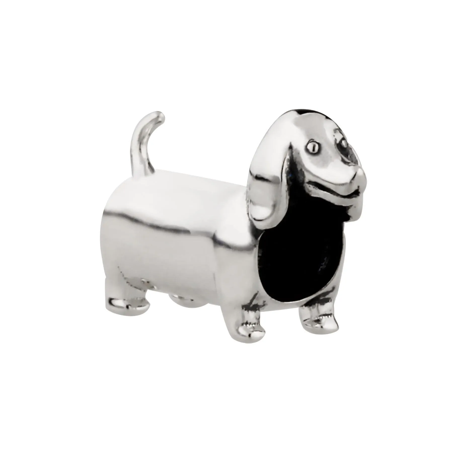 Friendly Dachshund Charm 925 Sterling Silver