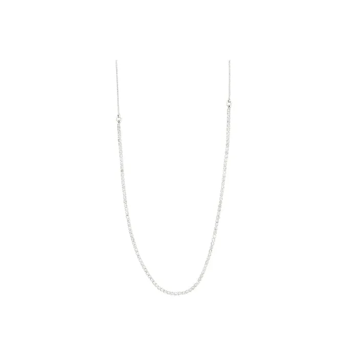 Friends Crystal Chain Necklace - Silver