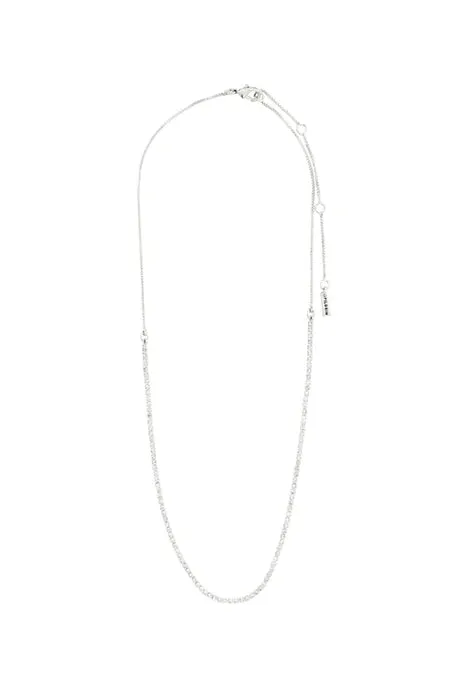 Friends Crystal Chain Necklace - Silver