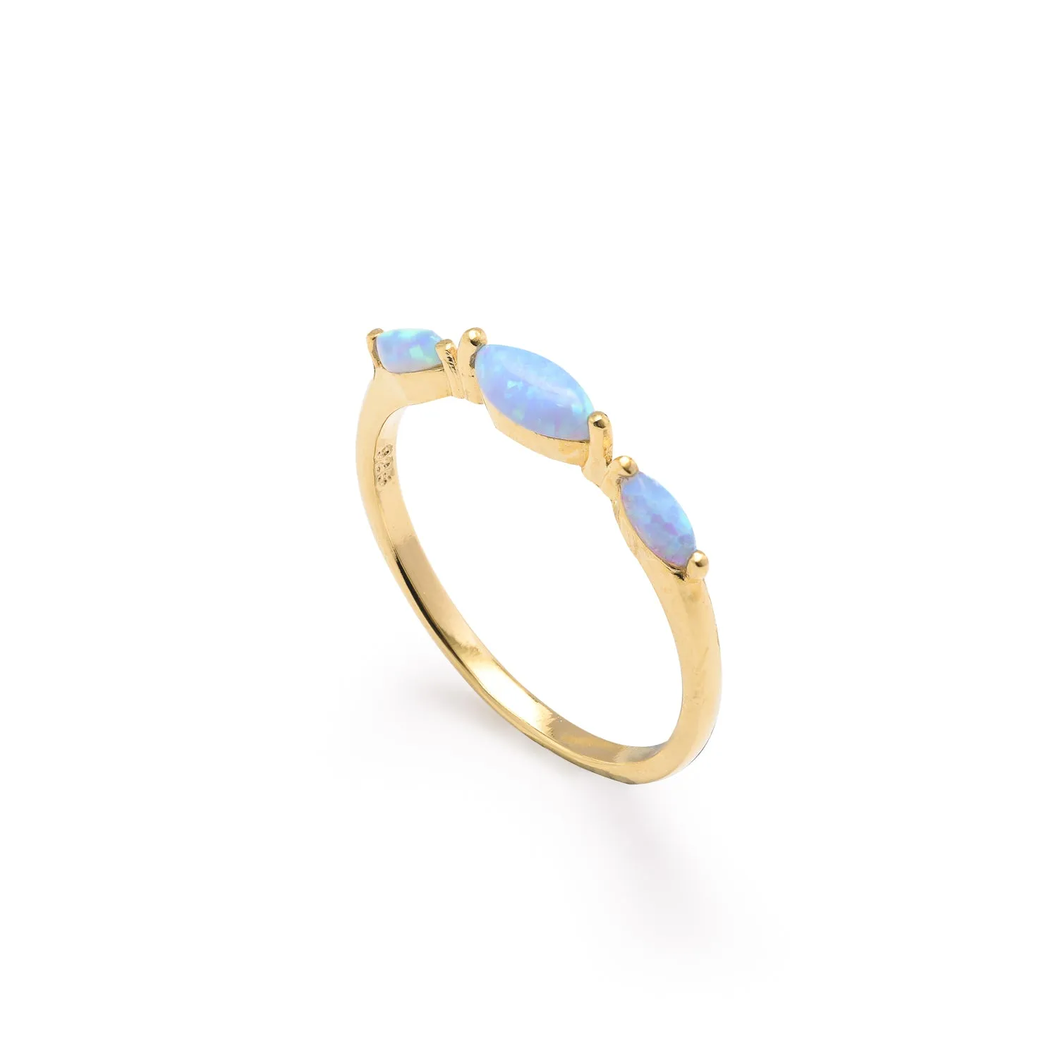 Gam Gold Opalite 3 Stone ring