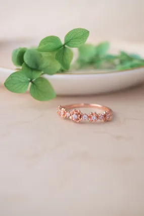 Garden Of Roses Rose Gold Plated Sterling Silver Rings