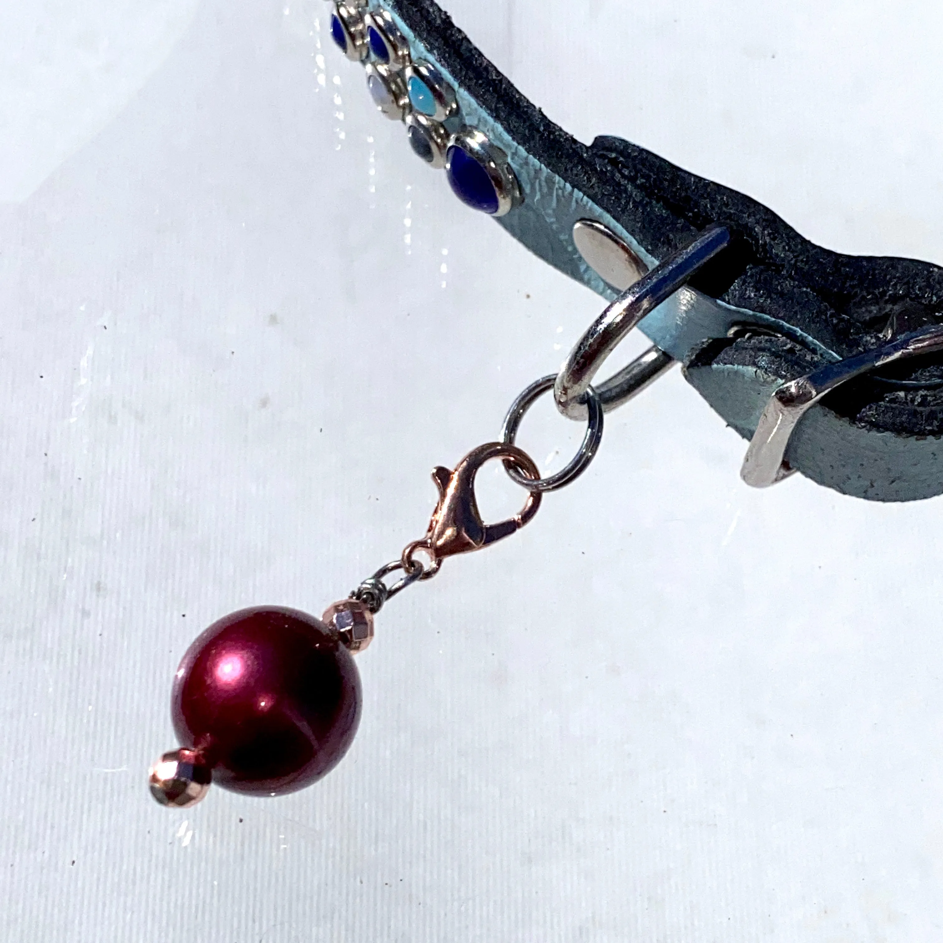 Gemstone and South Seashell Pearl Pet Collar Charm