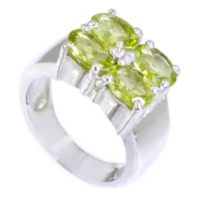 Genuine Gem Peridot 925 Sterling Silver Ring Fashion Jewelry Wholesale