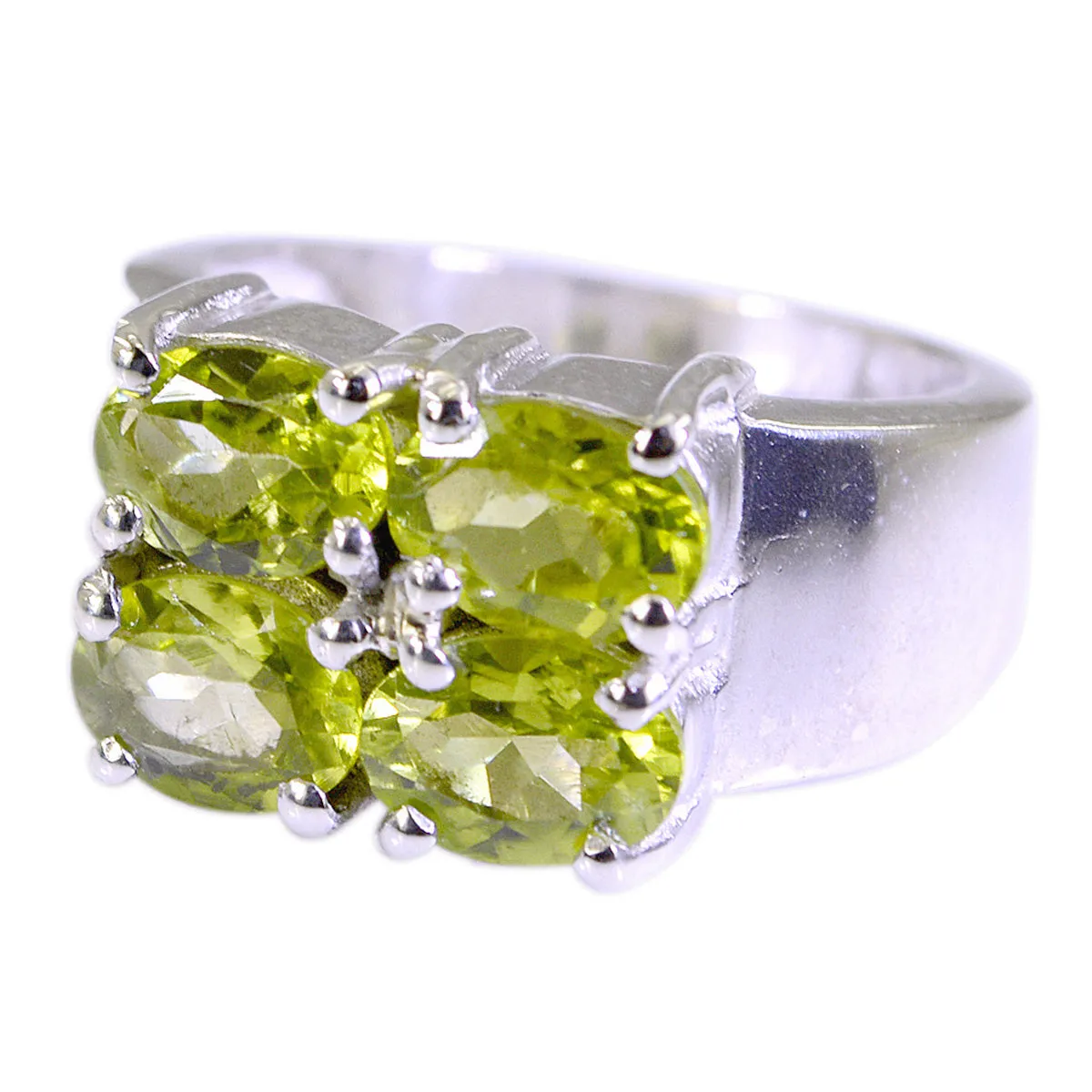 Genuine Gem Peridot 925 Sterling Silver Ring Fashion Jewelry Wholesale