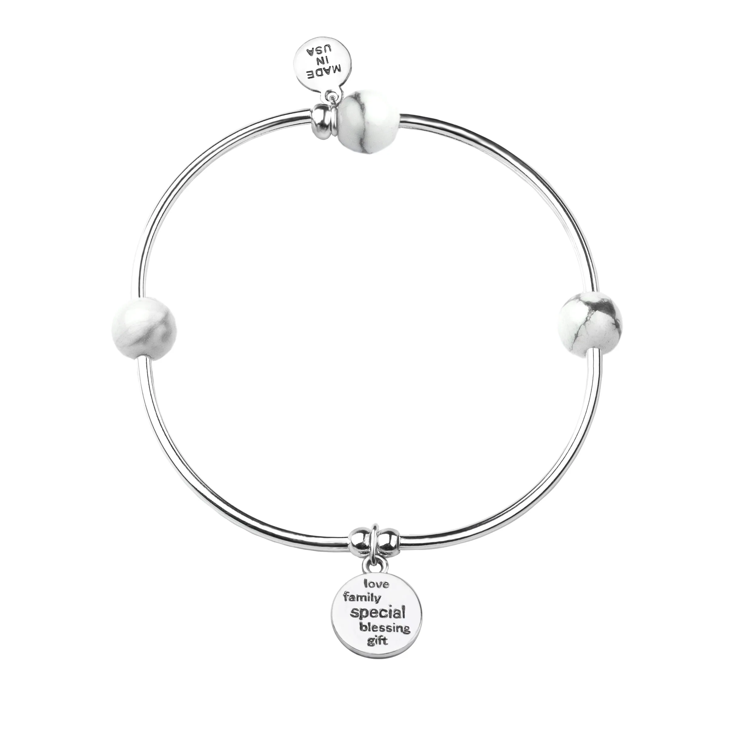 Godchild | Soft Bangle Charm Bracelet | Amazonite