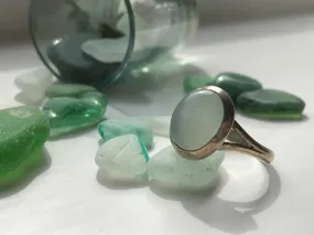 Green Chalcedony Ariel Ring Double Band