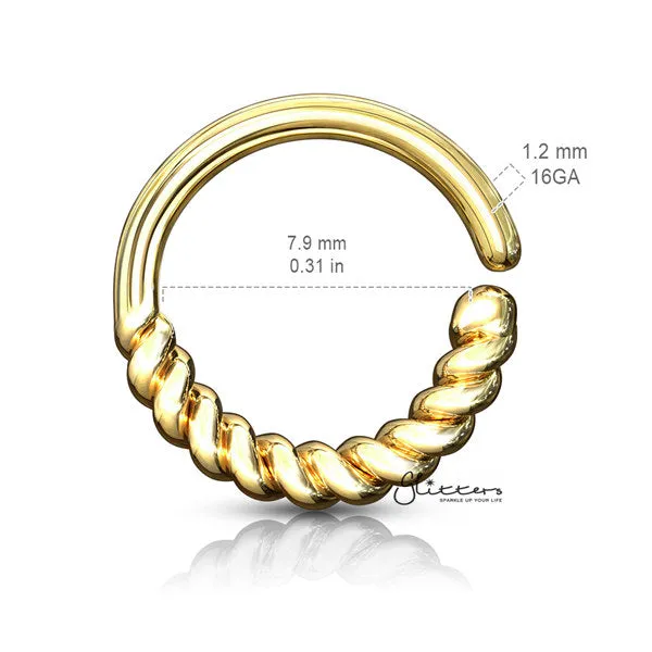 Half Circle Braided Bendable Hoop Rings for Septum, Ear Cartilage, Daith and More