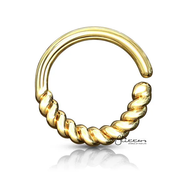 Half Circle Braided Bendable Hoop Rings for Septum, Ear Cartilage, Daith and More