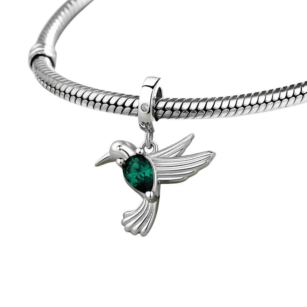 Hummingbird Charm 925 Sterling Silver