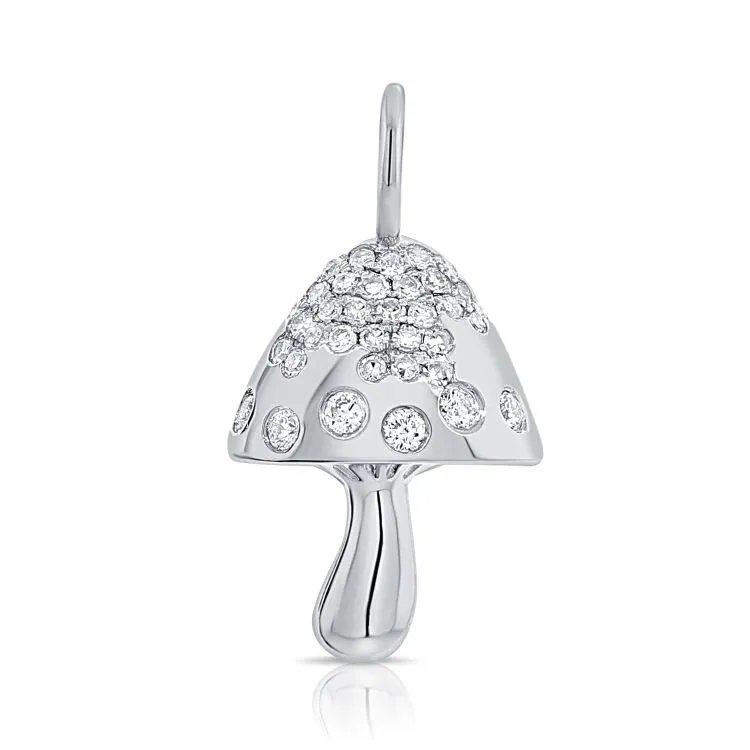 Elegant Inlay Gold Mushroom Charm - Unique Handmade Accessory for Jewelry Collection