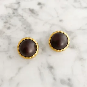 IVERSON vintage dark aubergine clip earrings