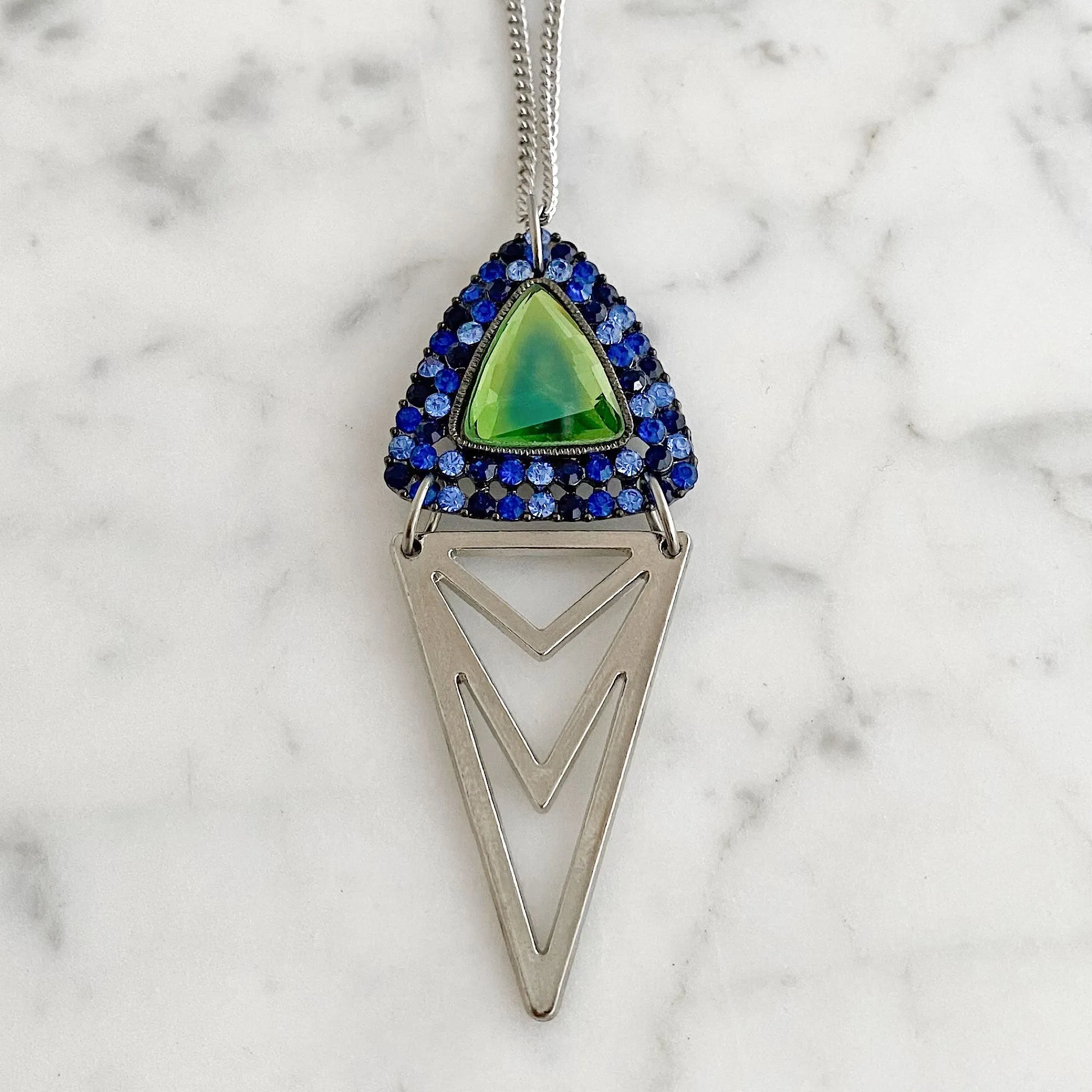 JACQUI blue and green pendant necklace