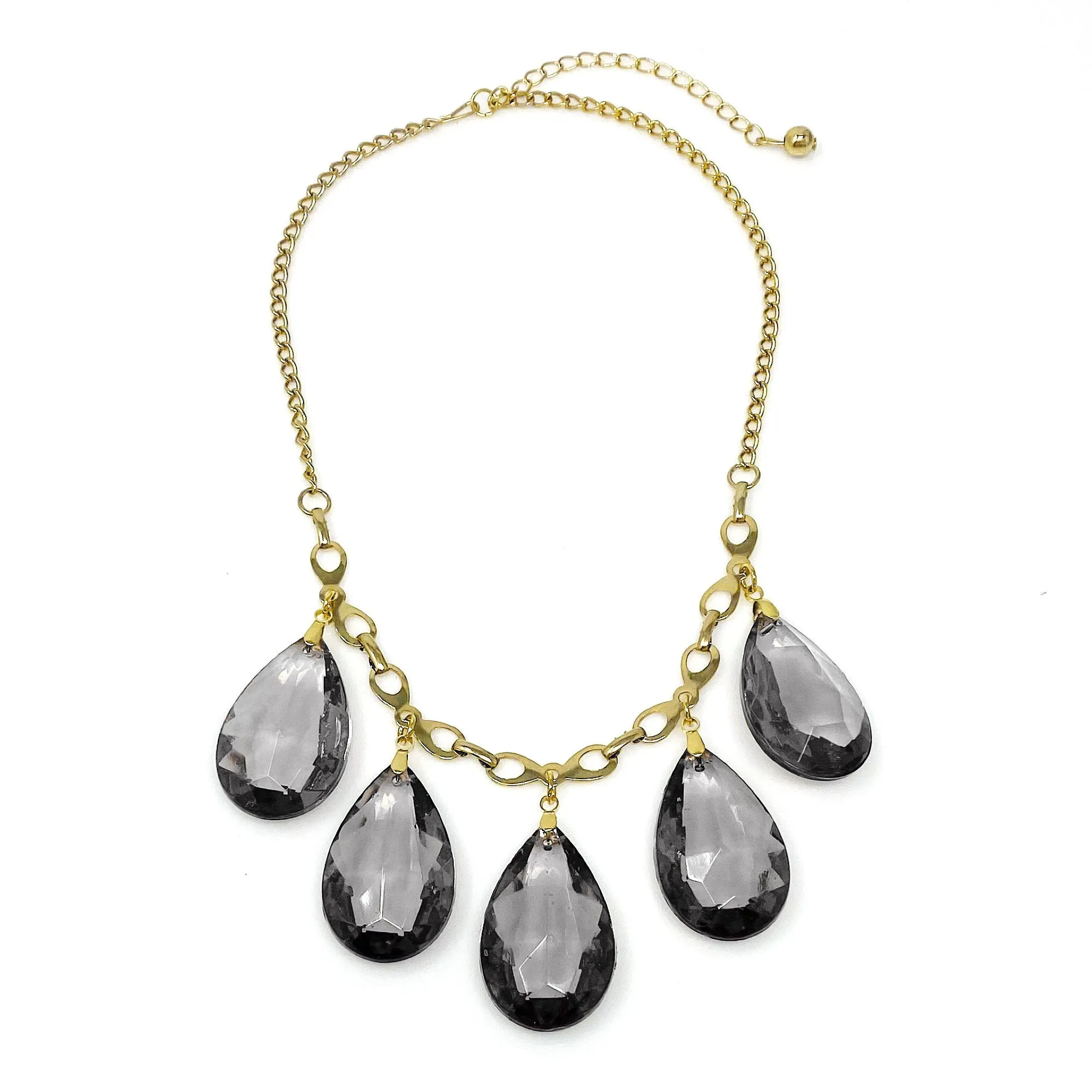 JAQUEN smokey quartz crystal and gold necklace