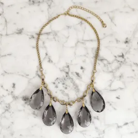 JAQUEN smokey quartz crystal and gold necklace