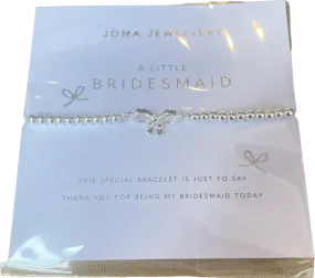 Joma Jewellery Silver Children's A Little 'Bridesmaid' Bracelet One Size